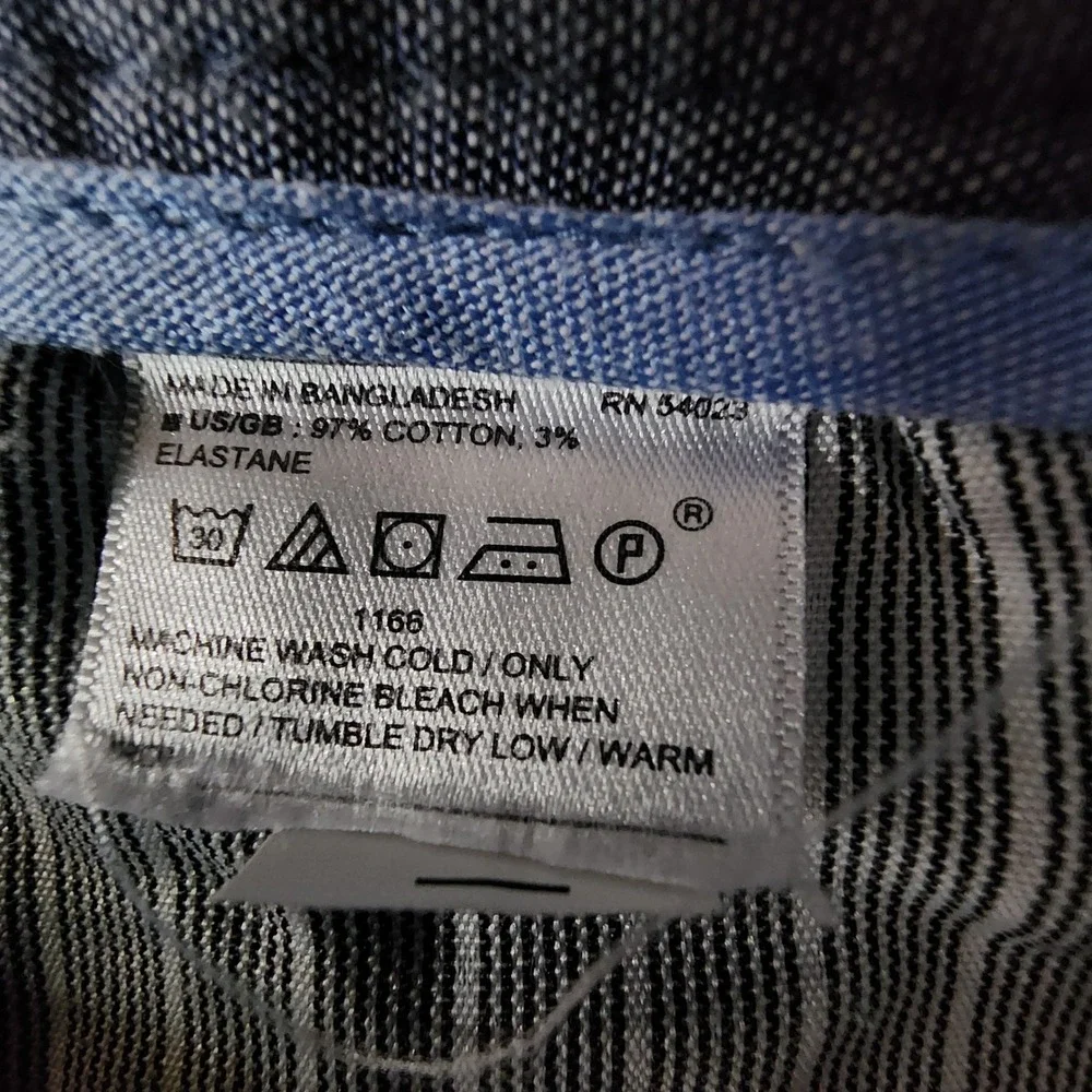Banana Republic 32x34 Blue Fulton Skinny Chino Geo Print Stretch Pants Mens Slim